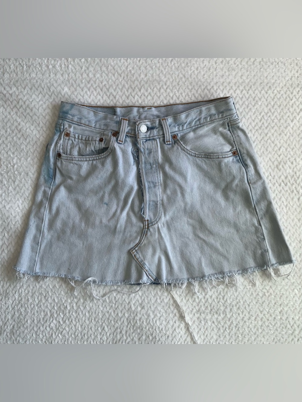 Levi's 501 patch Light Wash Denim Mini Skirt